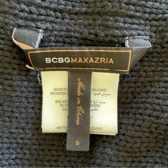 BCBG Black Chunky A-symmetrical Sweater - Picture 7 of 8